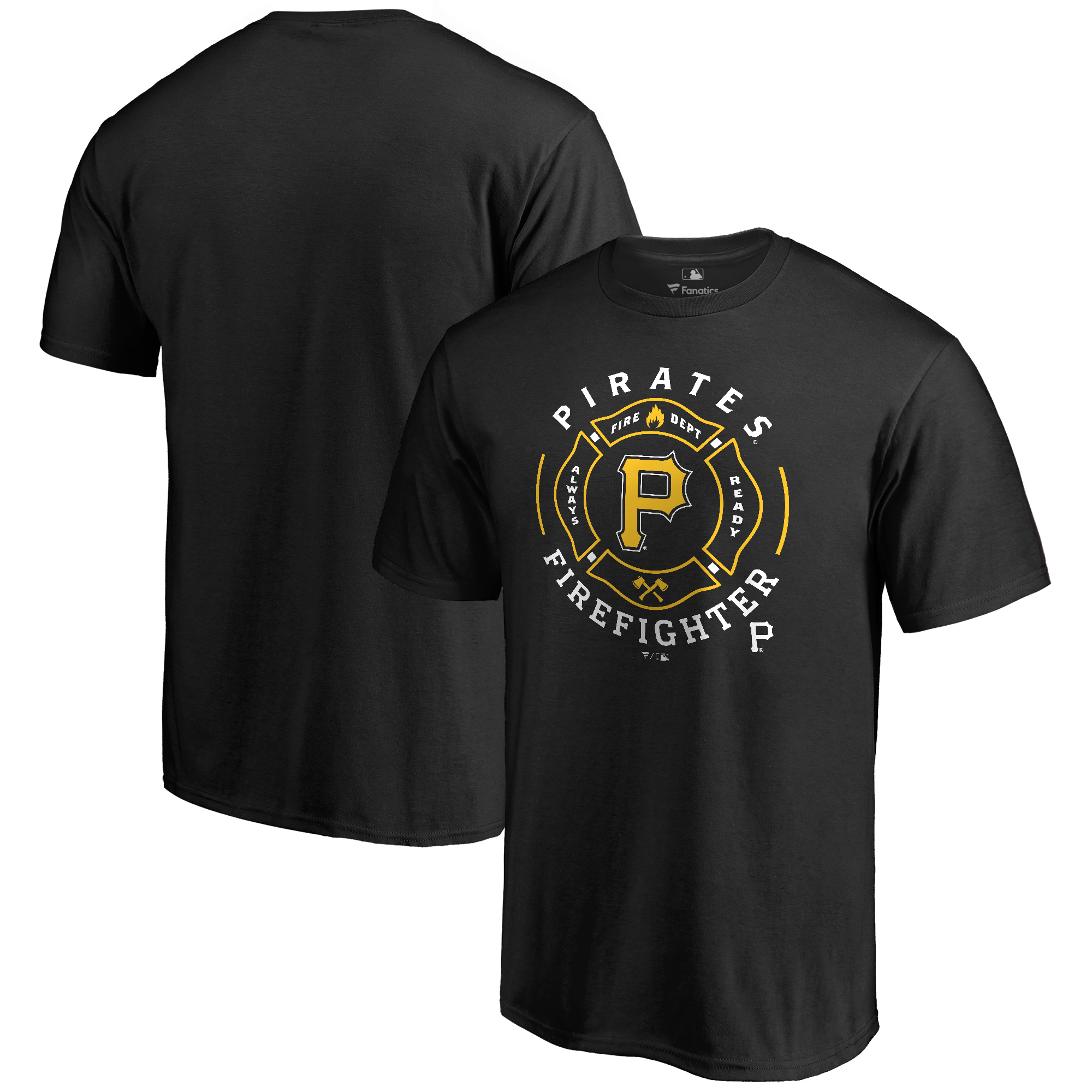 Men's Black Pittsburgh Pirates Firefighter T-Shirt - Image 5