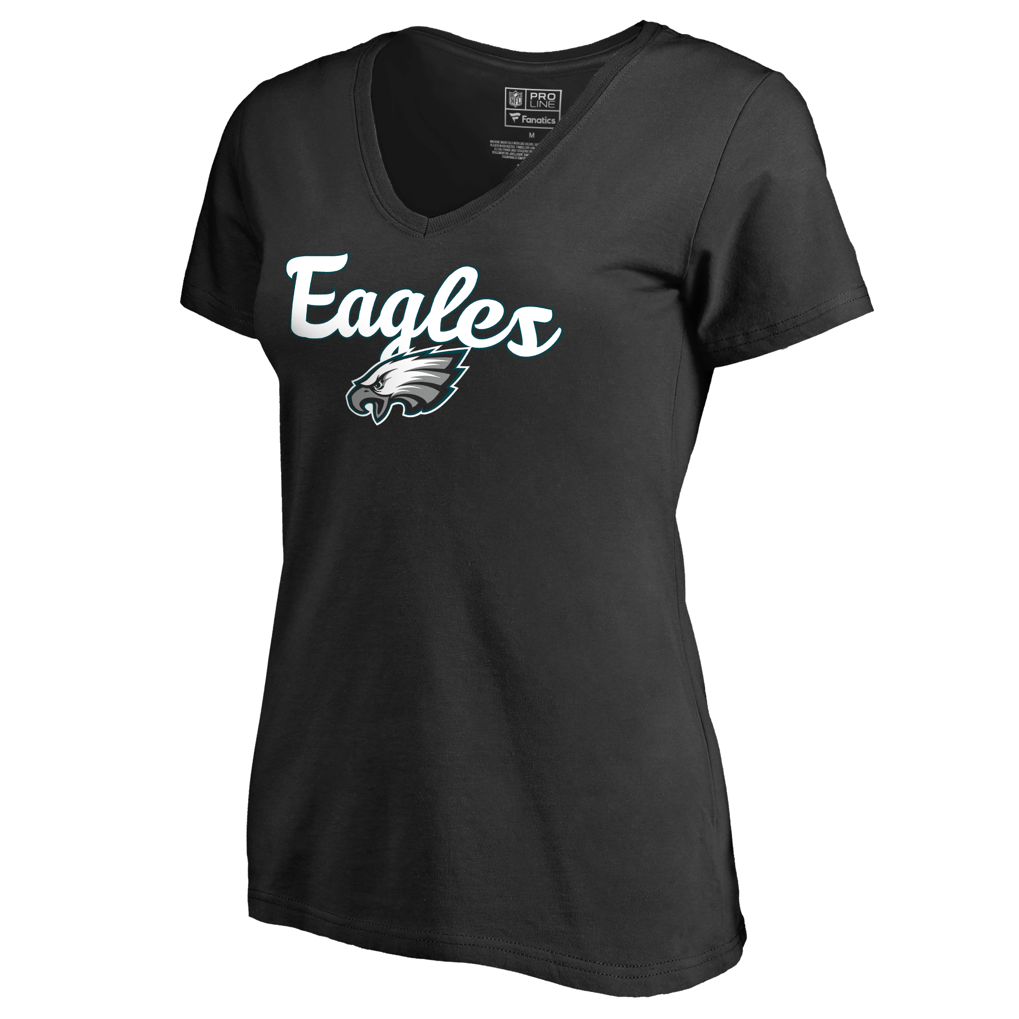 Women's Black Philadelphia Eagles Freehand V-Neck T-Shirt - Image 6