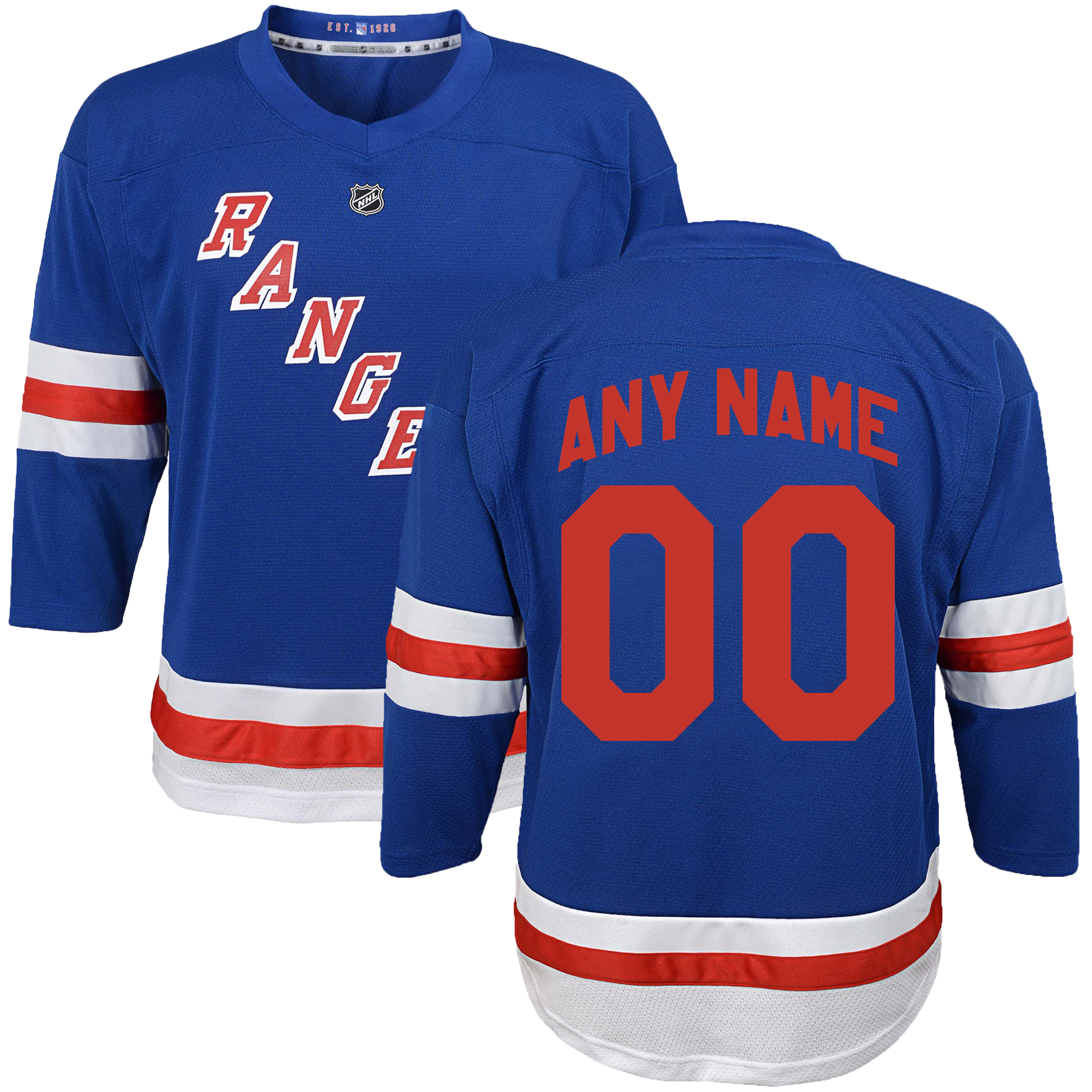 Preschool Blue New York Rangers Home Replica Custom Jersey