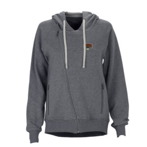 Women's Charcoal Western Oregon Wolves Fleece Moto Jacket