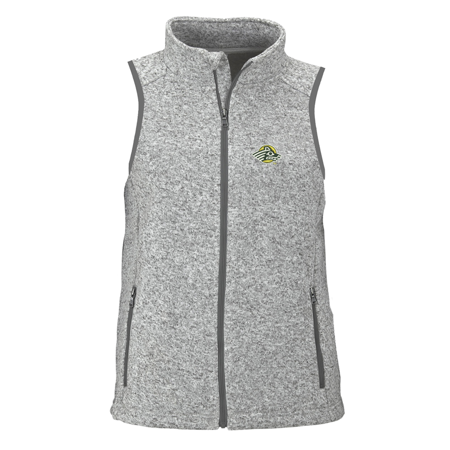 Women's Heather Gray Alaska Anchorage Seawolves Summit Fleece Full Zip Sweater Vest