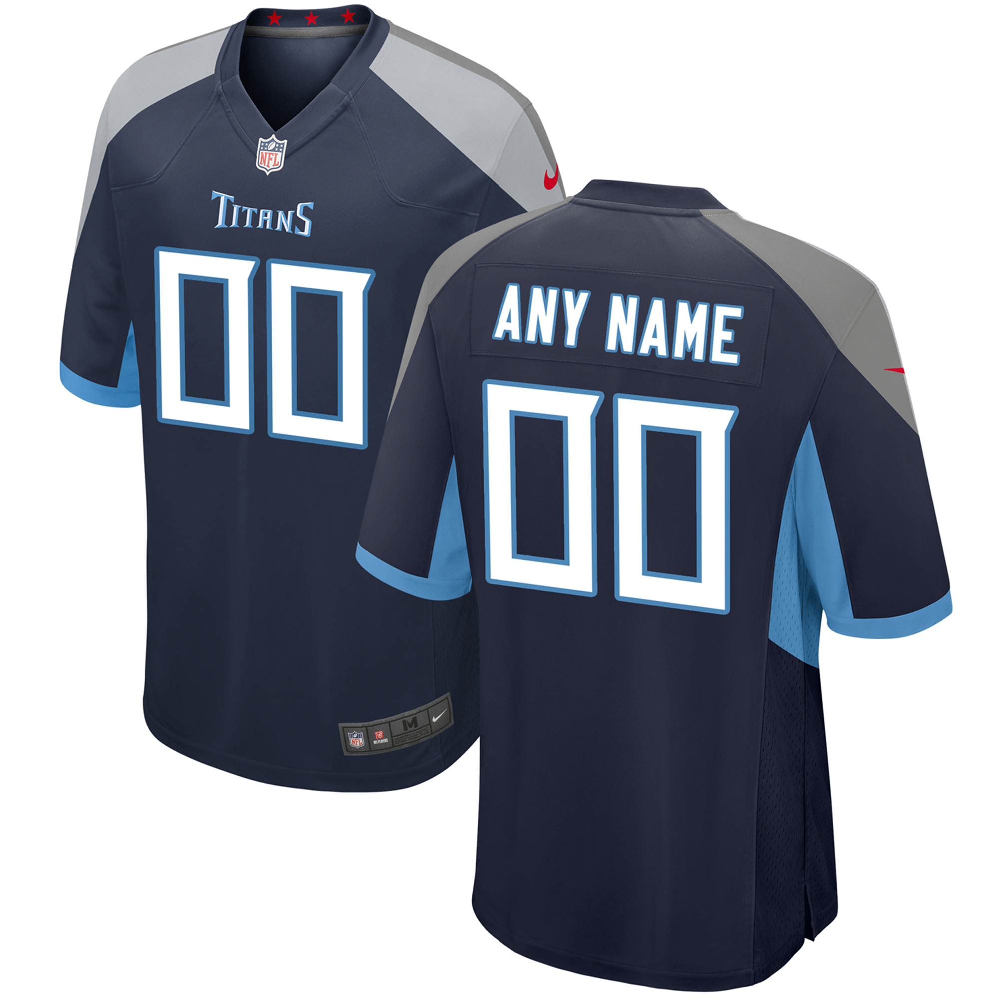 Youth Nike Tennessee Titans Navy Custom Game Jersey - Image 2
