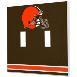 Cleveland Browns Stripe Double Toggle Light Switch Plate
