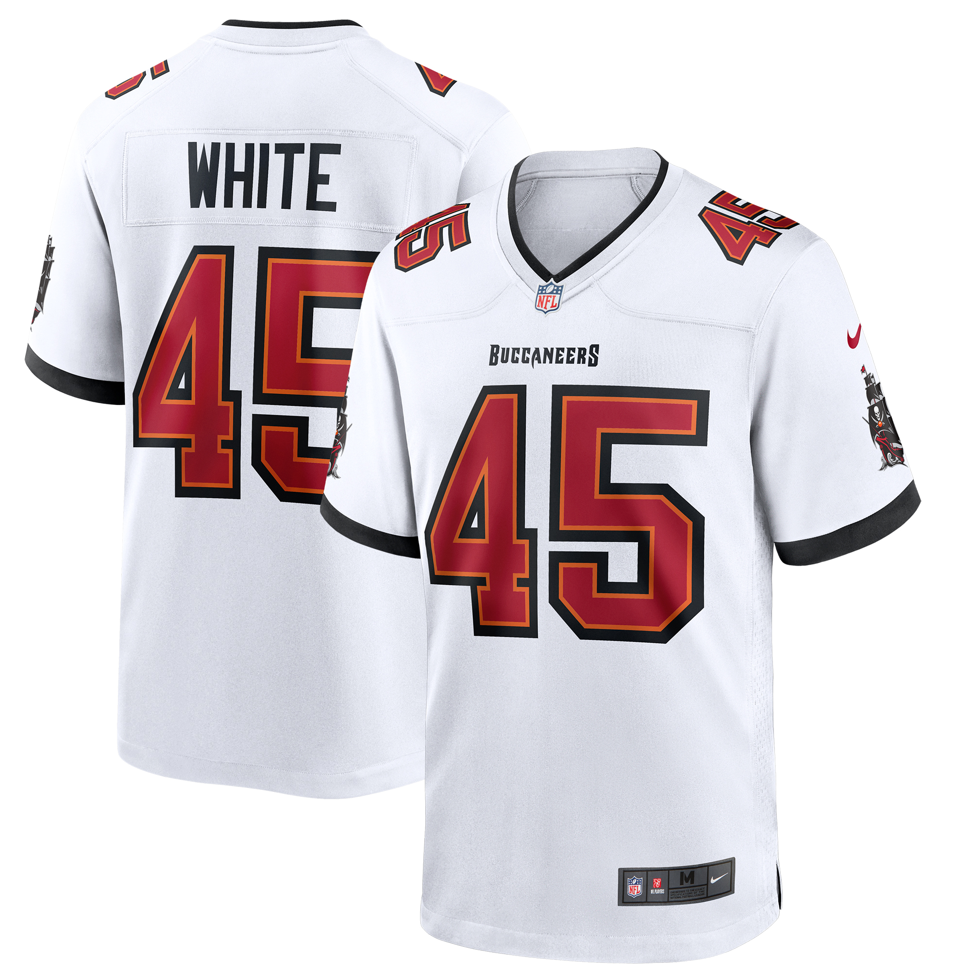 Men's Nike Devin White White Tampa Bay Buccaneers Game Jersey - Image 8