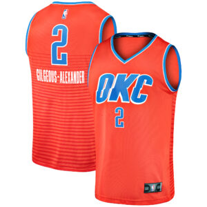 Men's Fanatics Shai Gilgeous-Alexander Orange Oklahoma City Thunder Fast Break Team Replica Jersey - Statement Edition
