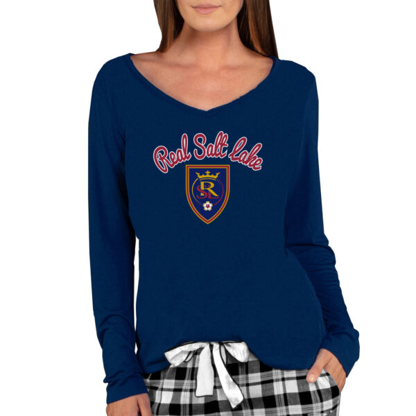 Women's Concepts Sport Navy Real Salt Lake Marathon Long Sleeve V-Neck Top