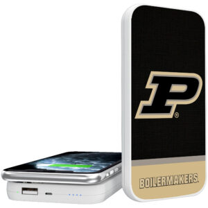 Purdue Boilermakers Endzone Solid Design Wireless 5000mAh Powerbank
