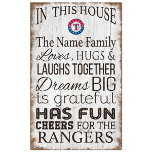 Texas Rangers Personalized 11" x 19" In This House Sign