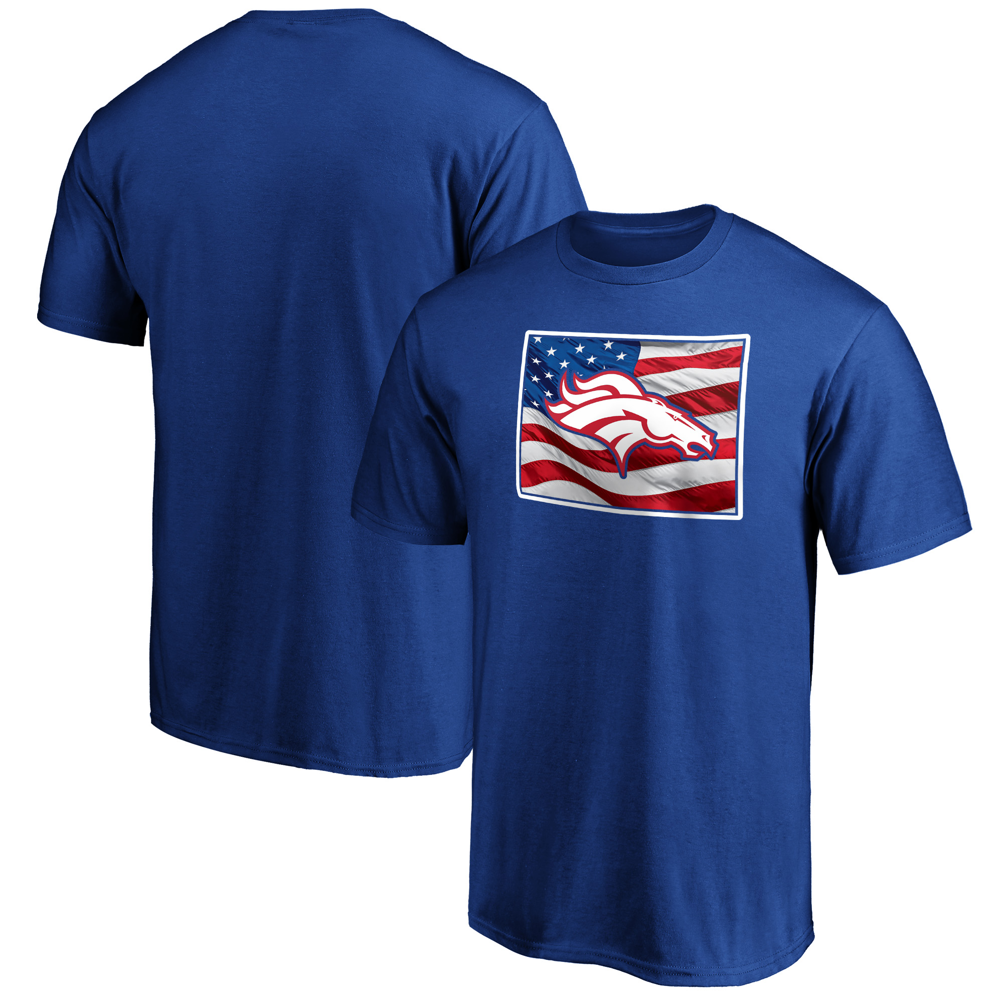 Men's Royal Denver Broncos Banner State T-Shirt - Image 5