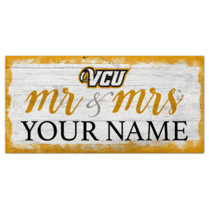 VCU Rams 6" x 12" Personalized Mr. & Mrs. Script Sign