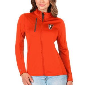 Women's Antigua Orange/Graphite Bowling Green St. Falcons Generation Full-Zip Jacket