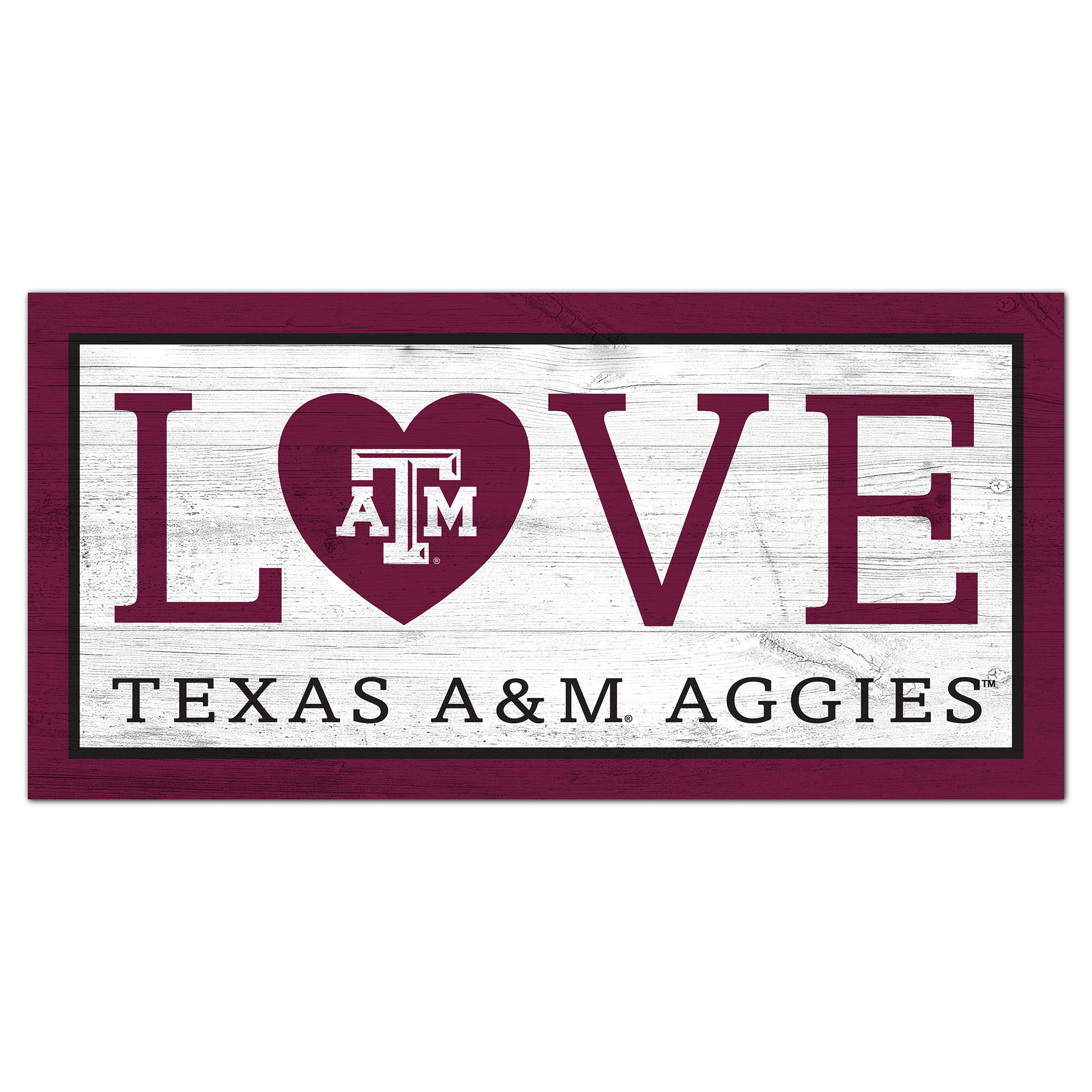 Texas A&M Aggies 6'' x 12'' Team Love Sign