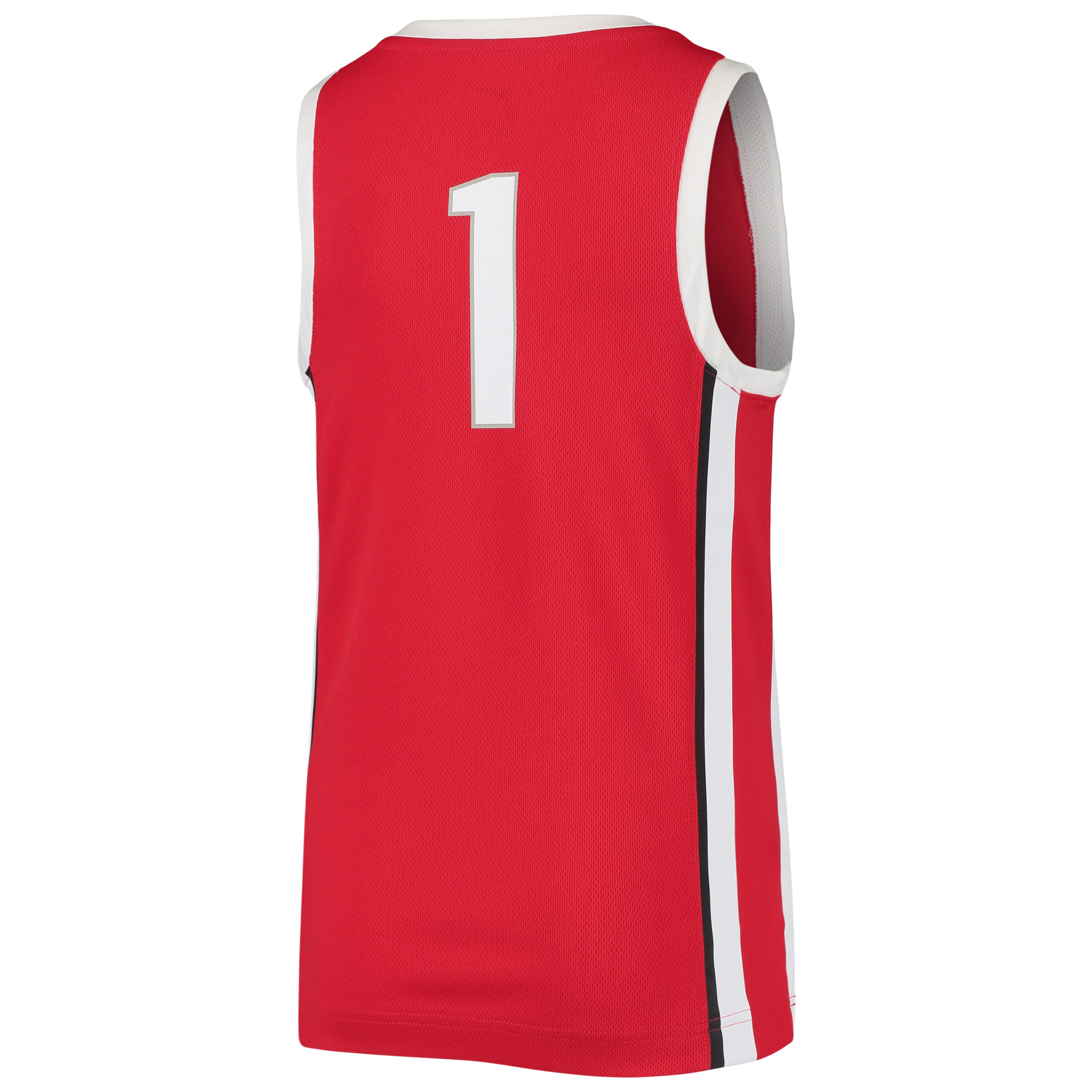 Youth Nike #1 Scarlet Ohio State Buckeyes Team Replica Basketball Jersey - Image 4