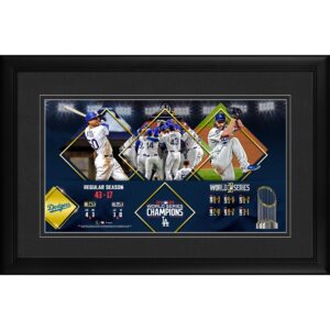 Los Angeles Dodgers Framed 10" x 18" 2020 MLB World Series Champions Pano