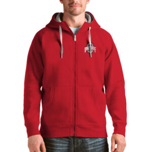 Men's Antigua Scarlet Ohio State Buckeyes Victory Full-Zip Jacket
