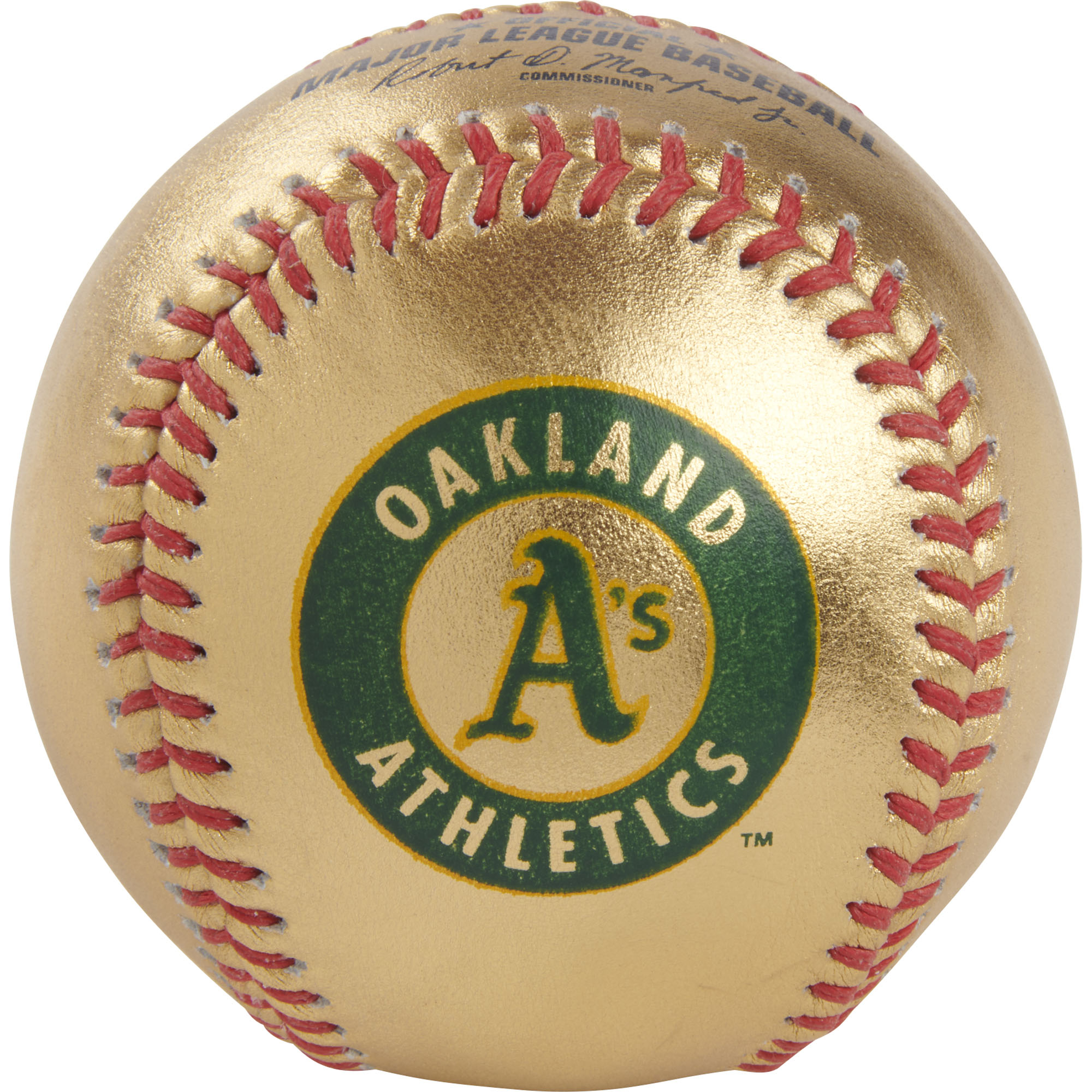 Oakland Athletics Rawlings Gold Leather Baseball - Image 4