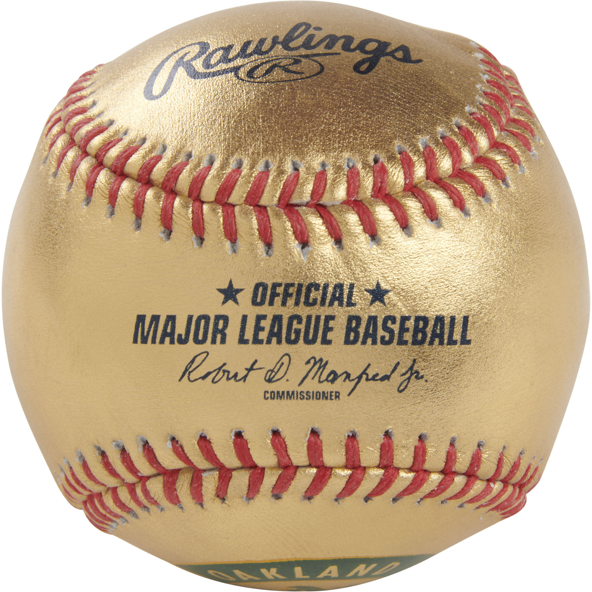 Oakland Athletics Rawlings Gold Leather Baseball - Image 5