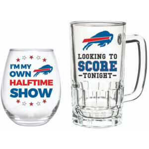 Buffalo Bills 17oz. Stemless Wine Glass & 16oz. Mug Gift Set