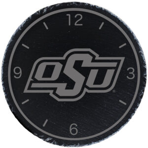 Gray Oklahoma State Cowboys 12'' Slate Clock