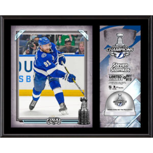 Steven Stamkos Tampa Bay Lightning 2021 Stanley Cup Champions 12'' x 15'' Sublimated Plaque with Game-Used Ice from the 2021 Stanley Cup Final - Limited Edition of 813