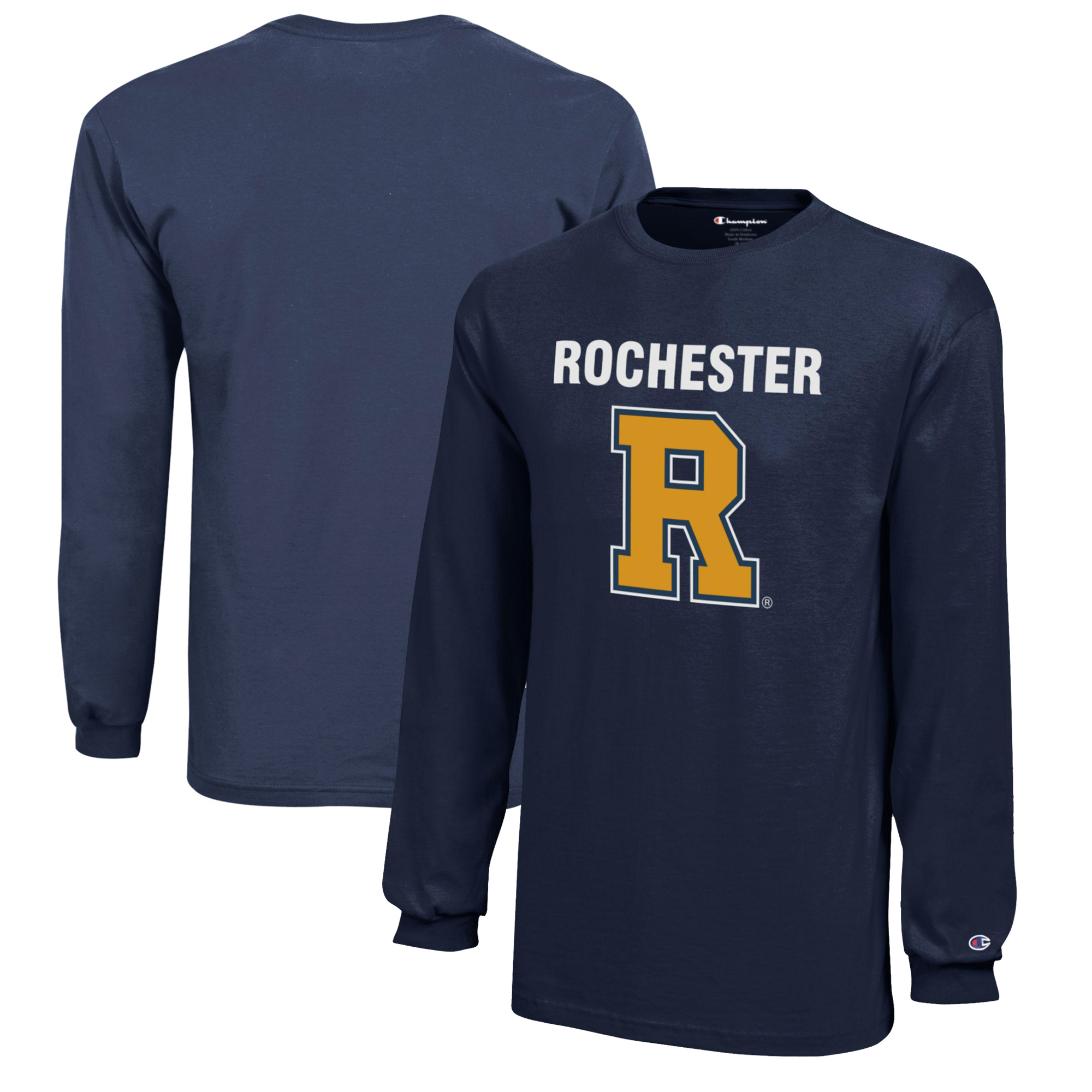 Youth Champion Navy Rochester Yellow Jackets Jersey Long Sleeve T-Shirt