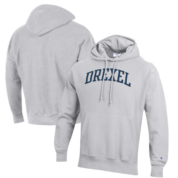 Men's Champion Heathered Gray Drexel Dragons Reverse Weave Fleece Pullover Hoodie