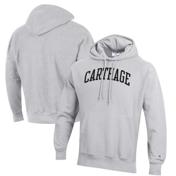 Men's Champion Heathered Gray Carthage Firebirds Reverse Weave Fleece Pullover Hoodie