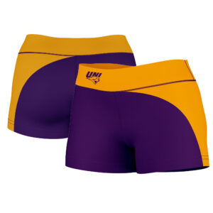 Women's Purple/Gold Northern Iowa Panthers Plus Size Curve Side Shorts