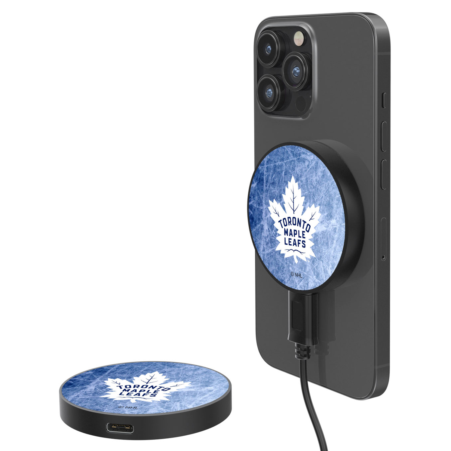 Toronto Maple Leafs 10-Watt Ice Flood Design Wireless Magnetic Charger