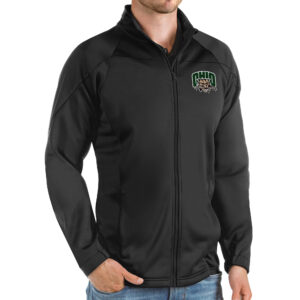 Men's Antigua Black Ohio Bobcats Links Full-Zip Golf Jacket