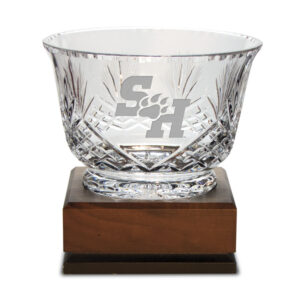 Sam Houston State Bearkats Medium Handcut Crystal Footed Revere Bowl