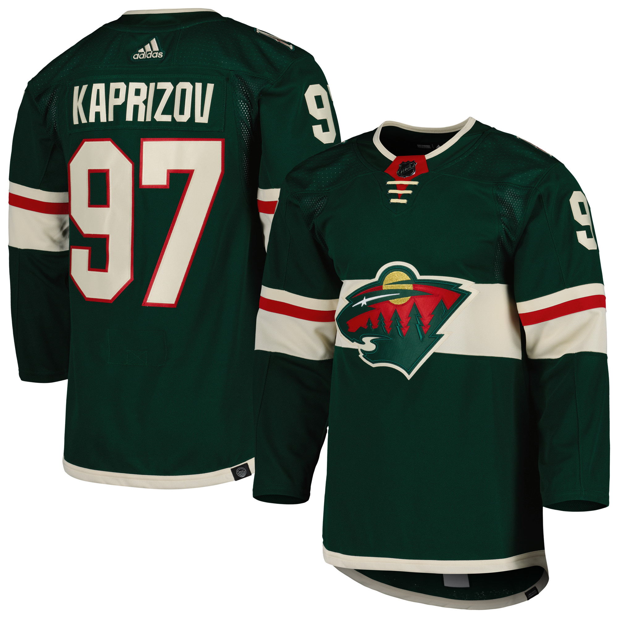 Men's adidas Kirill Kaprizov Green Minnesota Wild Home Primegreen Authentic Player Jersey