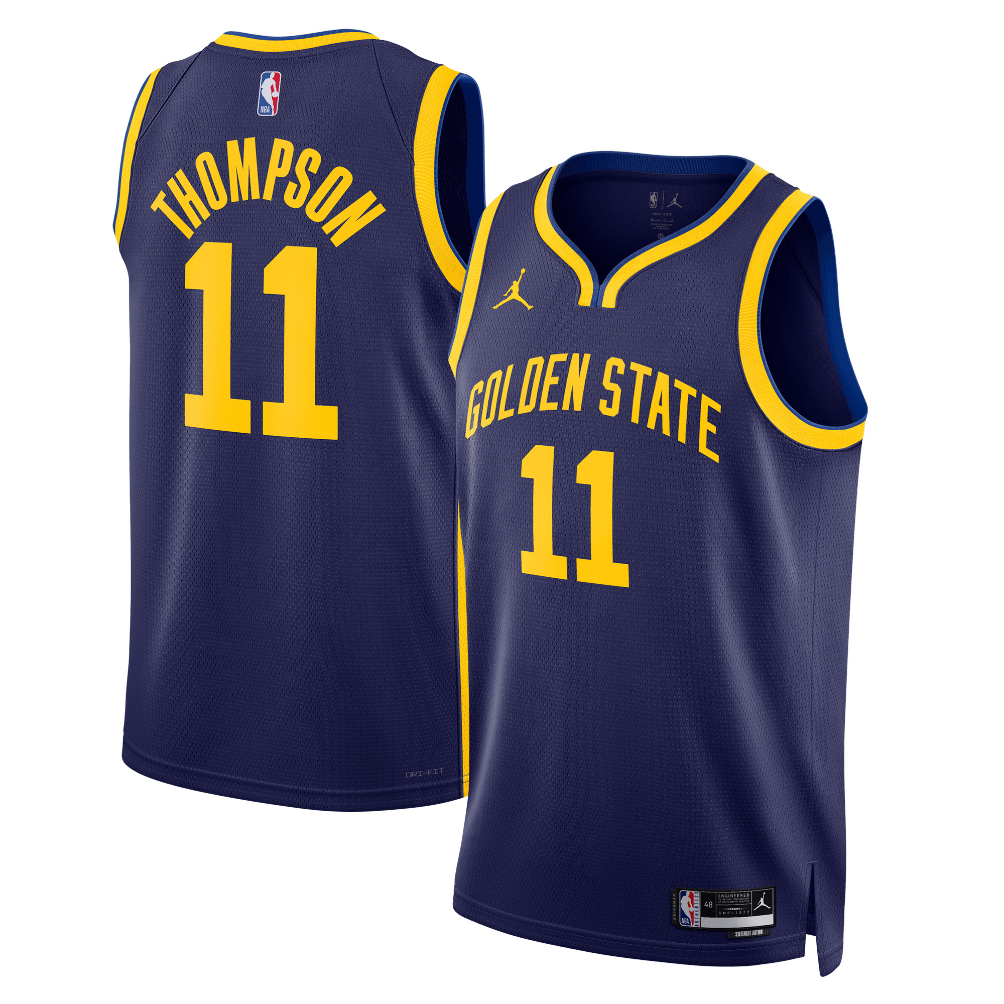 Unisex Jordan Brand Klay Thompson Navy Golden State Warriors Swingman Jersey - Statement Edition - Image 2