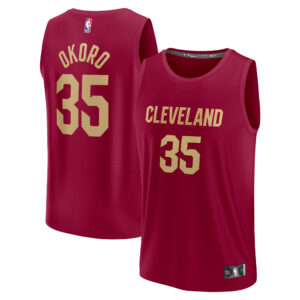 Men's Fanatics Isaac Okoro Wine Cleveland Cavaliers Fast Break Replica Jersey - Icon Edition