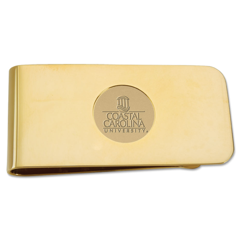 Gold Coastal Carolina Chanticleers Money Clip