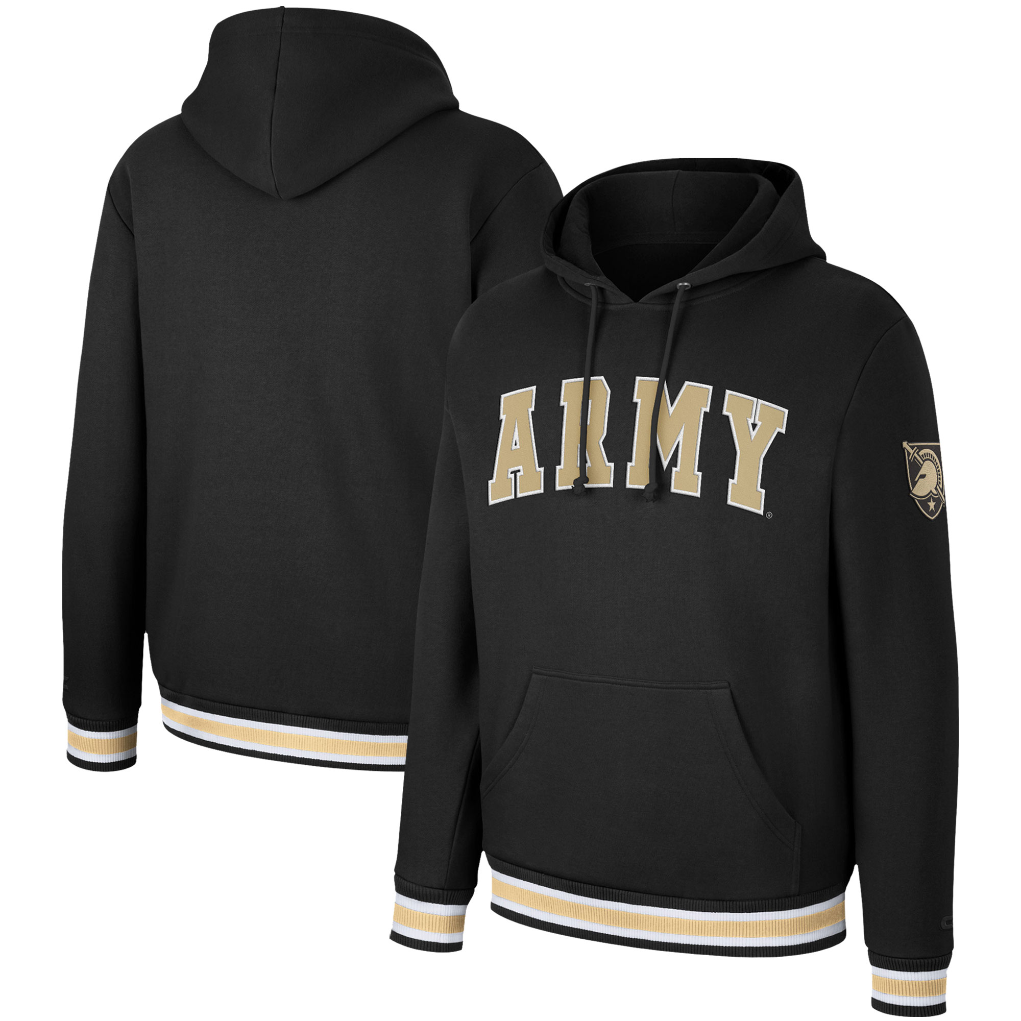 Men's Colosseum Black Army Black Knights Varsity Arch Pullover Hoodie - Image 2