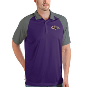 Men's Antigua Purple/Steel Baltimore Ravens Nova Polo