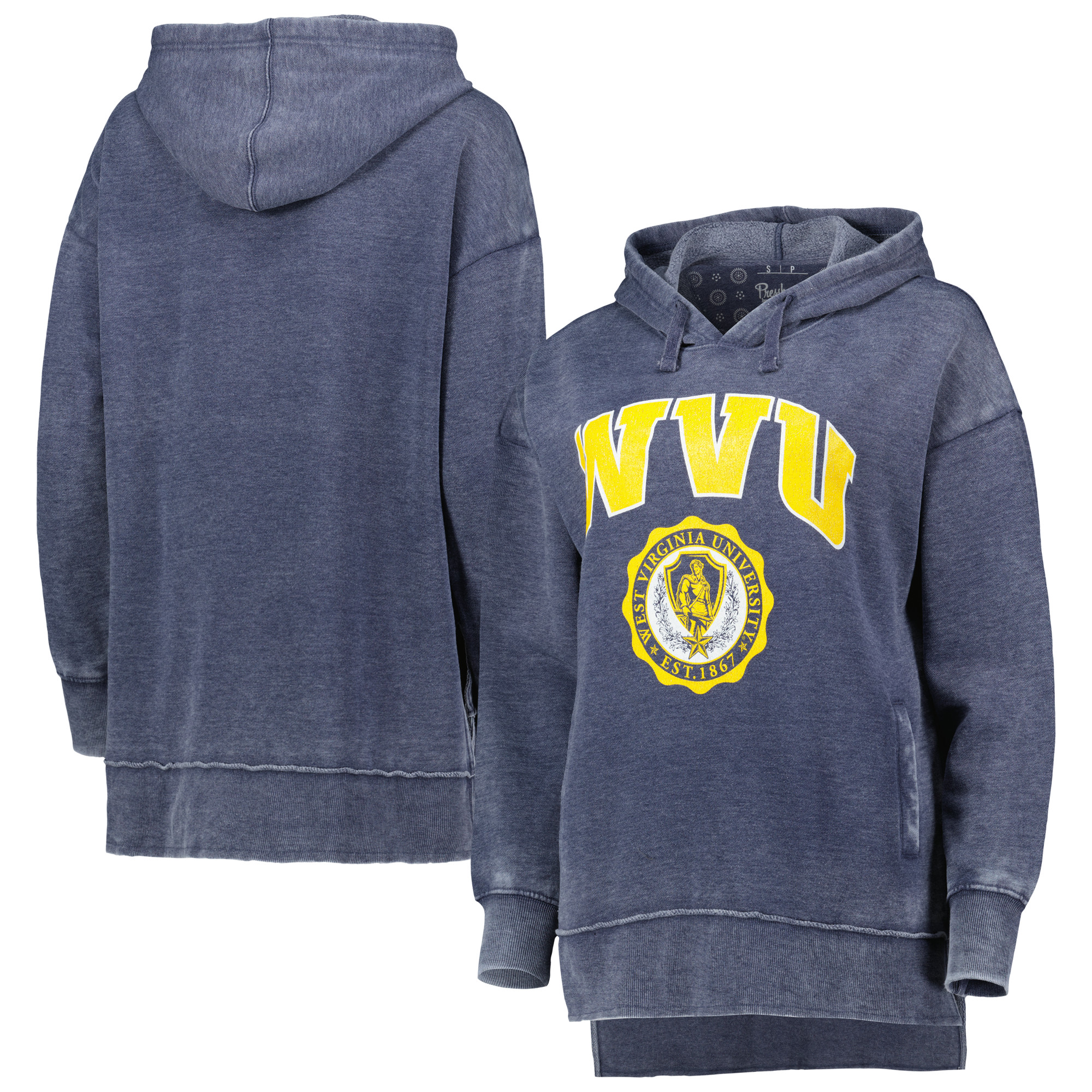 Women's Pressbox Navy West Virginia Mountaineers Vintage Winnie Pullover Hoodie - Image 5
