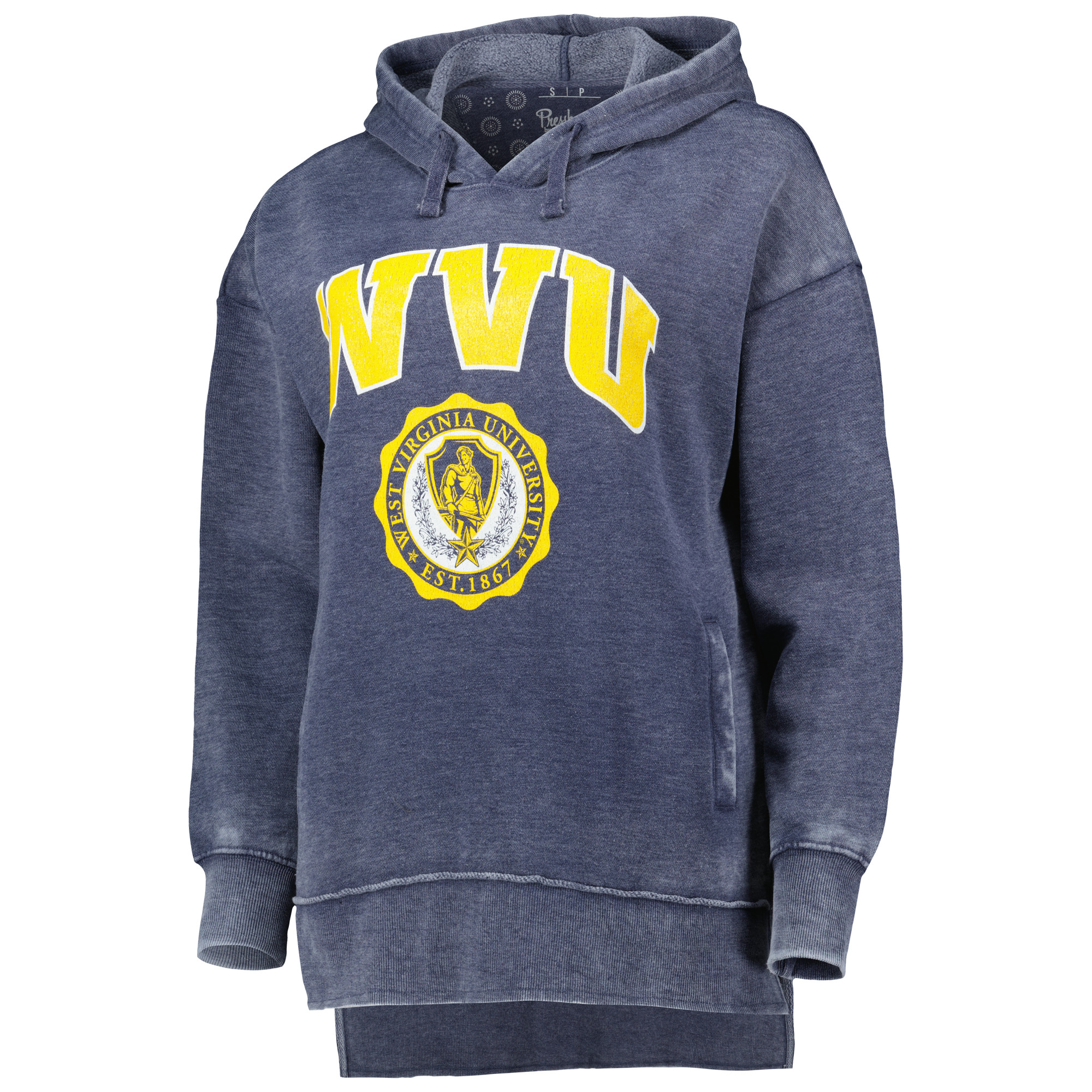 Women's Pressbox Navy West Virginia Mountaineers Vintage Winnie Pullover Hoodie - Image 3