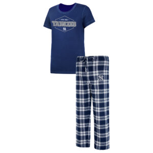 Women's Concepts Sport Navy/Gray New York Yankees Badge T-Shirt & Pajama Pants Sleep Set