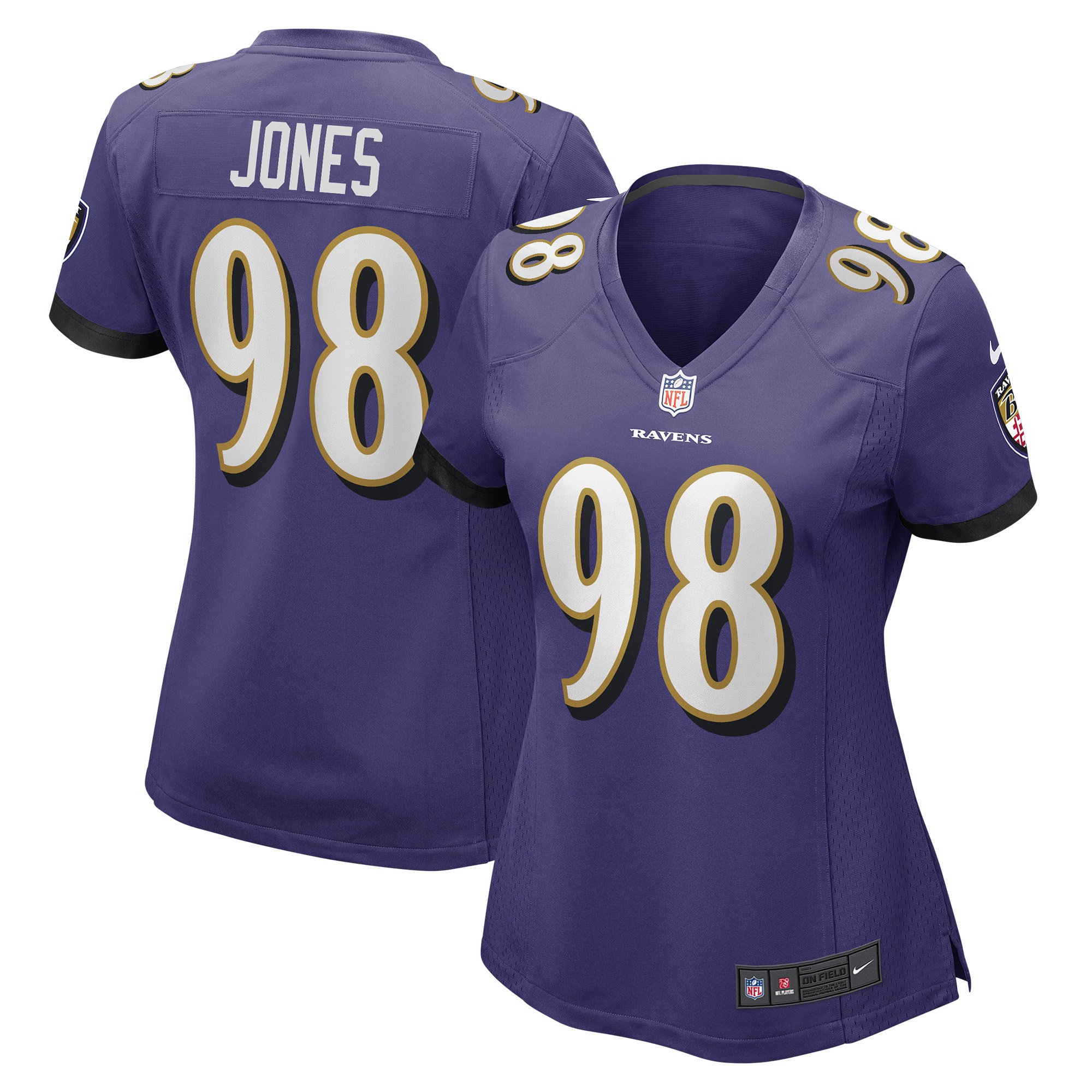 Women's Nike Travis Jones Purple Baltimore Ravens Player Game Jersey - Image 5