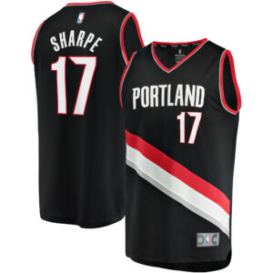 Men's Fanatics Shaedon Sharpe Black Portland Trail Blazers Fast Break Replica Player Jersey - Icon Edition