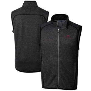 Men's Cutter & Buck Bobby Bowden Heather Charcoal Florida State Seminoles Mainsail Full-Zip Vest