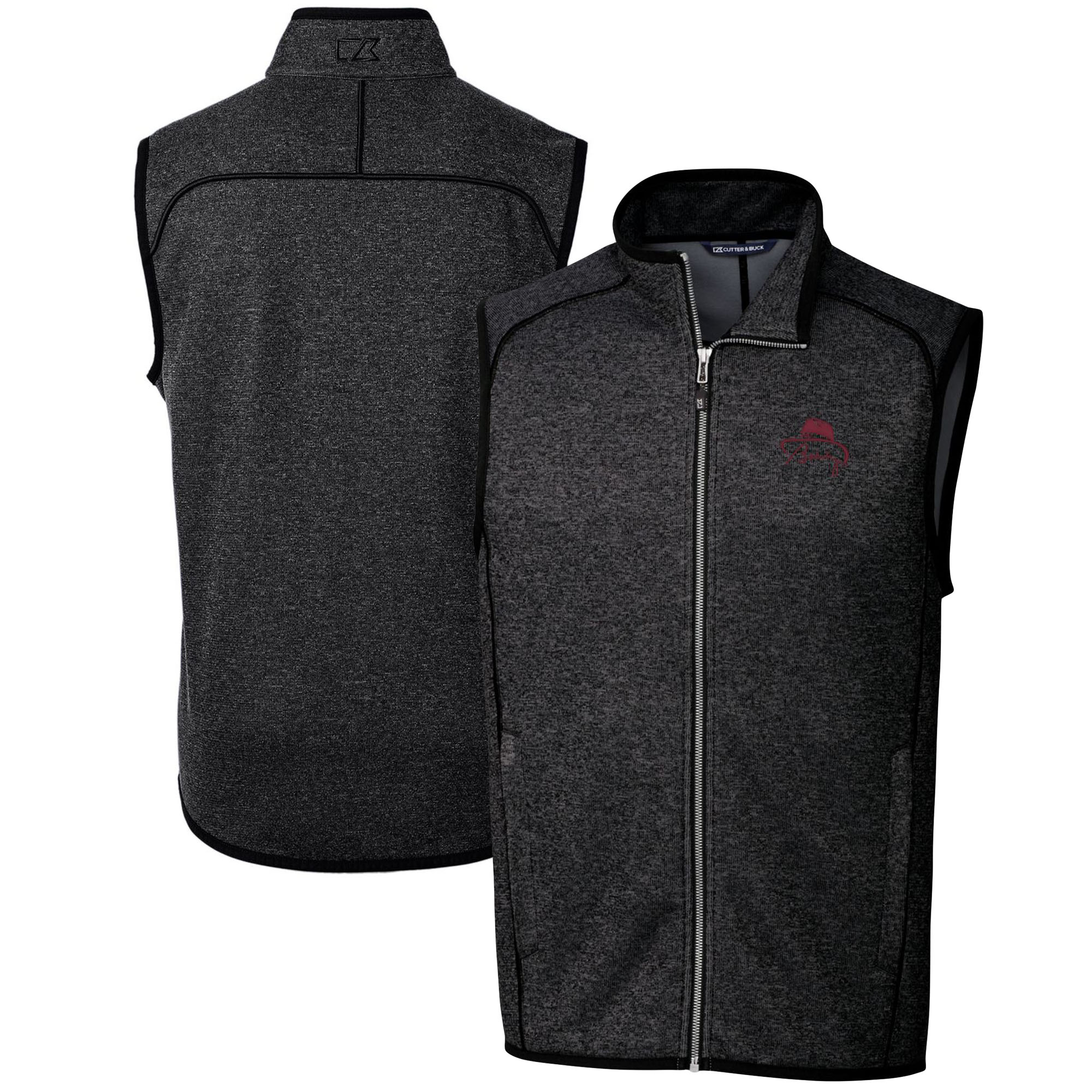 Men's Cutter & Buck Bobby Bowden Heather Charcoal Florida State Seminoles Mainsail Full-Zip Vest
