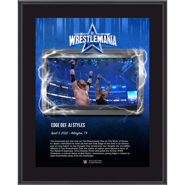 Edge 10.5" x 13" WrestleMania 38 Night 2 Sublimated Plaque