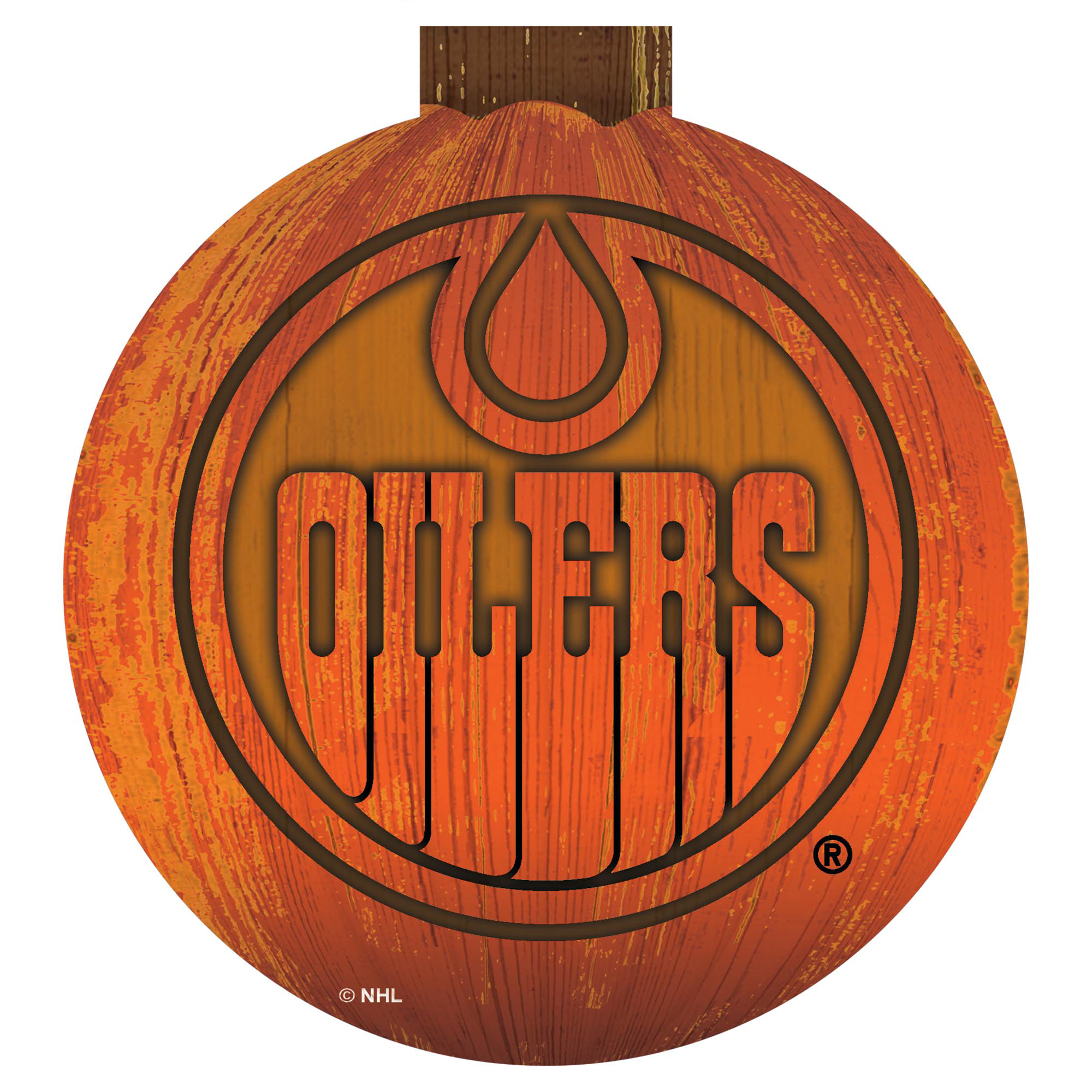 Edmonton Oilers 12'' Pumpkin Sign