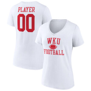 Women's White Western Kentucky Hilltoppers Football Pick-A-Player NIL Gameday Tradition V-Neck T-Shirt
