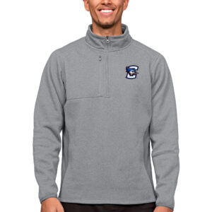 Men's Antigua Heather Gray Creighton Bluejays Course Quarter-Zip Pullover Top