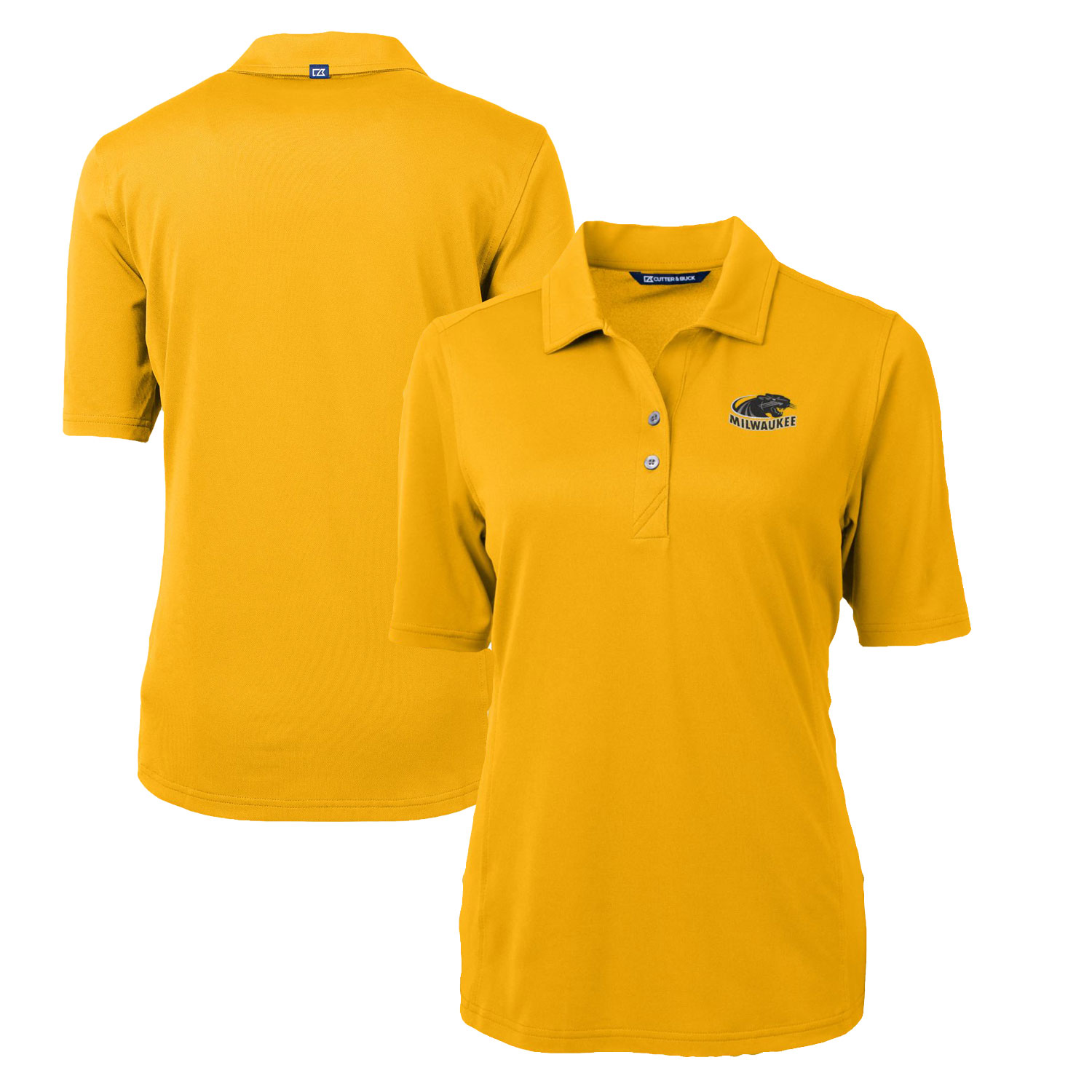 Women's Cutter & Buck Gold Wisconsin-Milwaukee Panthers Virtue Eco Pique Recycled Polo
