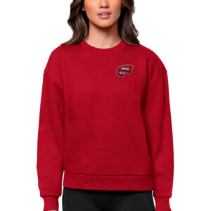 Women's Antigua Red Western Kentucky Hilltoppers Logo Victory Crewneck Pullover Sweatshirt